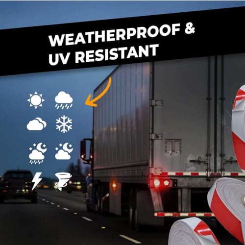 Image of WALLMATE Dual Shade Reflective Radium Strip Waterproof Self Adhesive,Safety Sticker, Night Glow Tape for Helmet, Car, Scooter & Cycle Decoration (Red-Silver, 0.5 In x 45 Mtr (1771 in) (PCK OF 2)