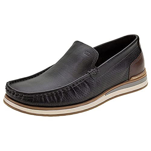 Mocassim Denim Flow Preto/Marrom-Preto-43