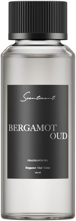 Diffuser Oil - Bergamot Oud | Aromatherapy Home Fragrance | Luxurious Scent with Notes of Orange, Bergamot, Oud (120ml)