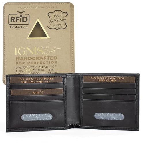 Black Minimalist Leather Thin Wallet for Men – RFID Blocking, Ultra-Thin Bifold, 10-Card Capacity, Premium Men’s Gift (Soloist Onyx)3