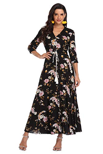 Image of Casual Summer Dresses for Women 2026 Maxi Dress Flowy Bohemian Beach Party