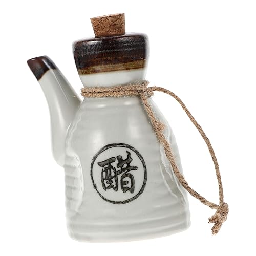Cabilock Soy Sauce Dispenser Kitchen Condiment Pot Decorative Vinegar Container for Home Use Seasoning Storage Box with Dust Lid Japanese Style