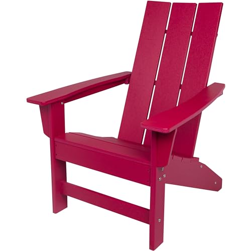 Shine Company Coastal Modern All Weather Adirondack Chair Chili Pepper