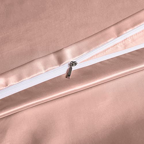 Image of NSGZ Satin Duvet Cover for Weighted Blanket, 60x80, 8 Ties, Champagne Gold | 8 Ties And Zipper For Secure Fit, Cooling Satin Gentle On Skin, Machine Washable, Fits 48x72 And 60x80 Weighted Blankets