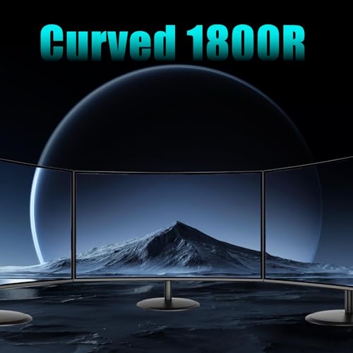 Image of Viewedge 27 inch Curved Gaming Monitor 180Hz 1ms 1080p Computer Monitor | 1800R VA Screen, 120% sRGB with FreeSync, Low Motion Blur, HDMI & DP, Built-in Speakers