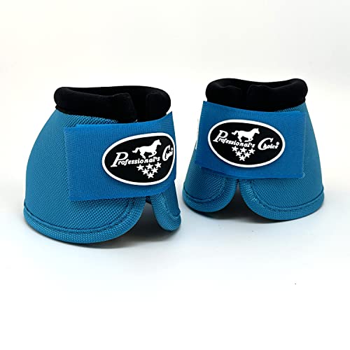 Professional's Choice Ballistic Overreach Bell Boots for Horses | Superb Protection, Durability & Comfort | Quick Wrap Hook & Loop | Sold in Pairs | Medium Pacific Blue