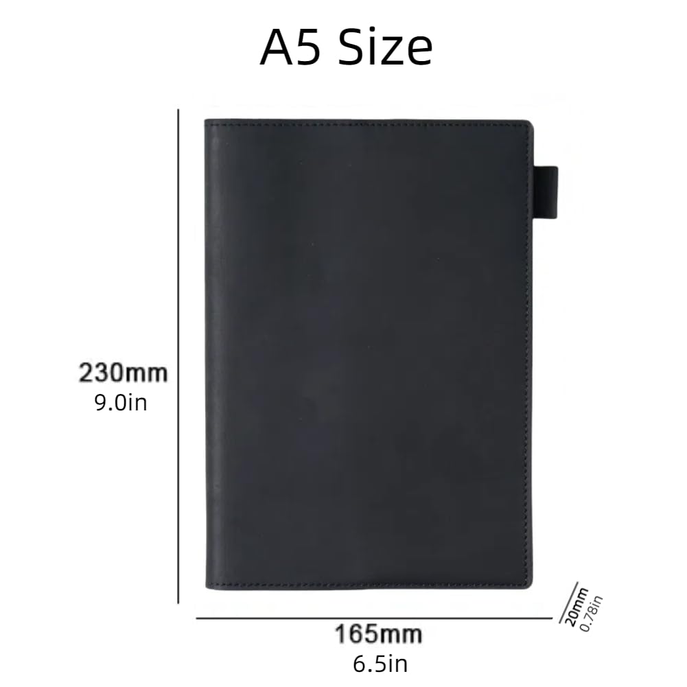 KISSKI - Diarios de cuero para cuaderno de tapa dura A5, funda hecha a mano con soporte para bolígrafo, funda para bloc de escritura con 88 hojas, 176 hojas de papel rayado para notas de campo, Biblia