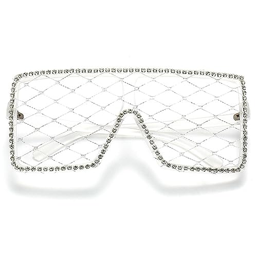 Oversized Rhinestone bling Sunglasses for Women Fashion Lace lens Square Diamond Sunglasses Sexy Lady Party Eyewear