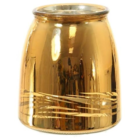 AngraveHome Metallic Swirl Gold Glass Bud Vase (13cm) Jar Home Decoration Decor Ornament Cover