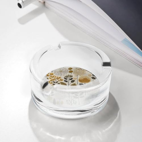 Cendrier sans fumée en verre doré clair pour bureau et table basse - 6