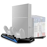 TNP Stand + Controller Charger + Cooling Fan + USB Hub + Game Storage Holder - Vertical Dock...