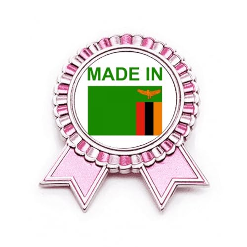 Broche Zambie Country Love médaille en métal aux finitions soignées