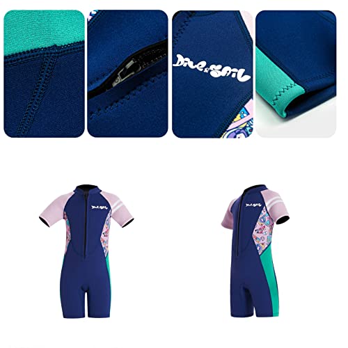 Heavyoff Roupa de mergulho infantil para meninos e meninas, 2,5 mm neoprene completo roupa de banho