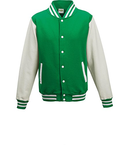 Awdis Unisex Varsity Jacket XX-Large Kelly Green/White