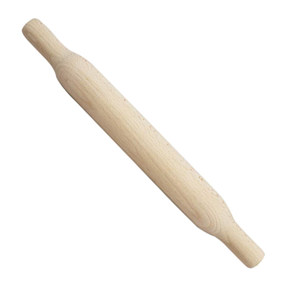 LIZHAIMING Wooden-Rolling Pin with Streamlined Handle, One-Piece, Easy to Clean-Suitable for Pizza, Bread, Pastries-38Cm(14.96In)