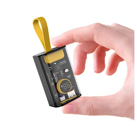 Portable Charger 10000mAh,22.5W Fast Charging Small Power Bank,Transparent External Battery Pack,Input/Output External USB C Portable Phone Charger for iPhone iPad Samsung LG Android Cellphone (Black)