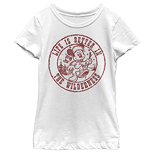 T-shirt Mickey Disney pour fille en blanc taille S coupe crewneck classique