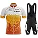 Vêtements Cyclisme Pro Homme Tenue Cycliste Manche Courte, Été Jerseys VTT et Cuissard à Bretelle avec 3D Coussin Gel, Cycling Route Respirant Séchage Rapide (28,XS)