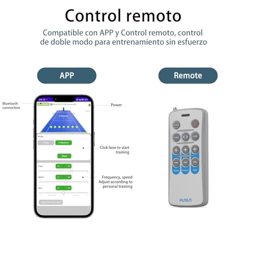 Miniatura 6 de Pusun Pt-Mini Pro-Mini Máquina Lanzapelotas De Tenis Profesional Ideal Para Principiantes Control App Ligera Y Portátil Para Uso Interior Y Exterior 3-5 Horas De Batería Negro