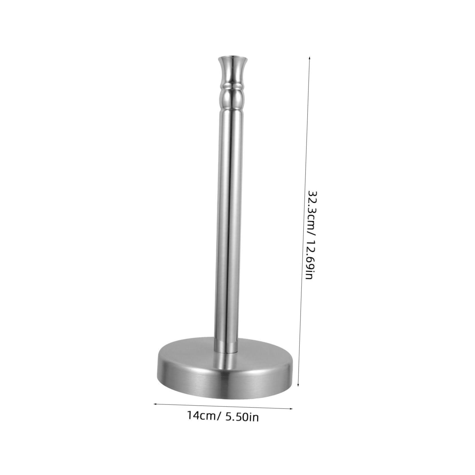 Portarotolo da Banco 2 Pezzi in Acciaio Inox Argento | Design Verticale, Accesso Comodo, per Rotolo Carta e Pellicola, Uso su Piano Cucina
