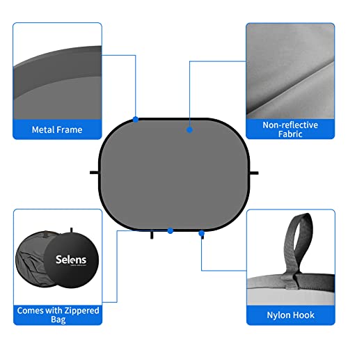 Selens BLUE GREY 59X78.7INCHES Collapsible Backdrop 59X78.7Inches Pop Up Blue Grey Background With Carrying Bag For Youtube Streaming Photo Studio Portrait Photography Background Double Sided Backdrop Pop Up Screen 2 In 1 thumb #3