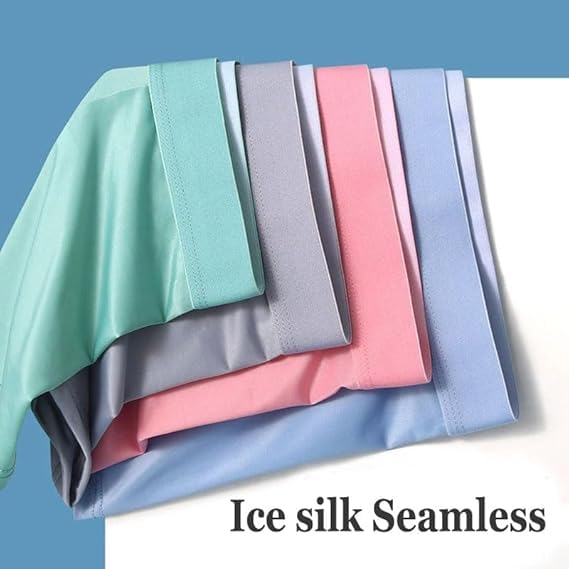 Mens Sexy Ice Silk Underwear Mid-Rise Stretch Pouch Breathable Cool Boxer Athletic Support Short Leg Underpants4