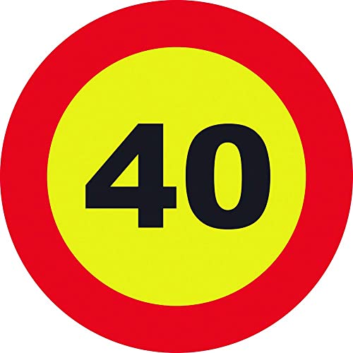 Normaluz V10040 - Señal Vial Redonda Velocidad Máxima 40 Metalica Termolacada 50 Cm Con Cte, Ripci