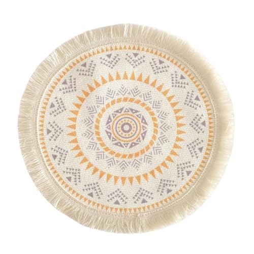 Napperons ronds tissés Boho tapis de table coton repas extérieur - 2