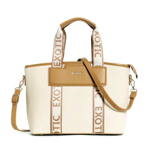 Image of EXOTIC Women's Canvas Handbag with Detachable Sling Strap | Stylish Tote for Work & Everyday Use