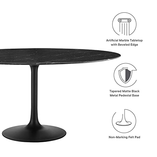 Image of Modway Lippa Dining Table, 60 inch, Black Black