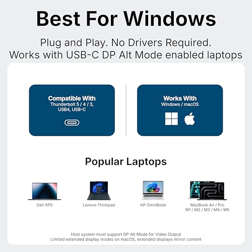 VisionTek VT2900 KVM Docking Station for 2 Laptops, USB-C Dual Monitor Dock with HDMI & DisplayPort, 100W Power Delivery, Windows MST Compatible, Switch Between Work & Personal Laptop by VisionTek - Image 7