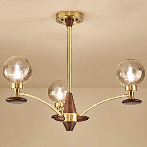 Suspension mid century en noyer pour illuminer et réchauffer l'ambiance du salon moderne