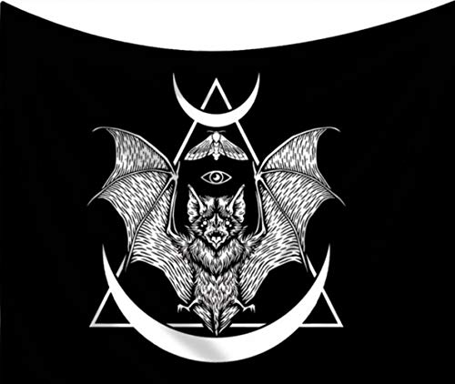 DYRLHZ Bat Tapestry Occult Bat Decor Tapestry ​Bat Wall Hanging Tapestry Wall Art Black and White Bat Bedroom Tapestry for Farmhouse Decor Interior Decorating ​Tapestry(51'' x 59'', Bat Tapestry)