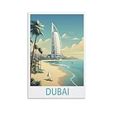 Jdjdu Duba� Beach Affiche vintage de voyage Cadeau D�coration murale Poster Toile Art Poster