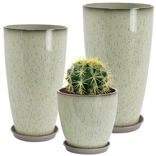Large Plastic Tall Planters with Drain Hole