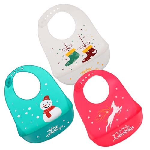 BESPORTBLE 3Piezas Christmas Bibs Cotton Triangle Dribble Bibs For Newborns Soft And Absorbent For Sensitive Skin