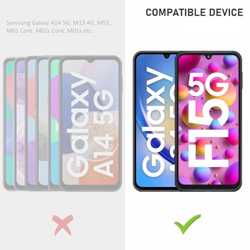 Image of Tempered Glass Screen Protector Compatible For Samsung Galaxy F15 5G Cellphone With Edge To Edge Coverage And Easy Installation Kit,Pack Of 1,Black (Samsung Galaxy F15 5G)