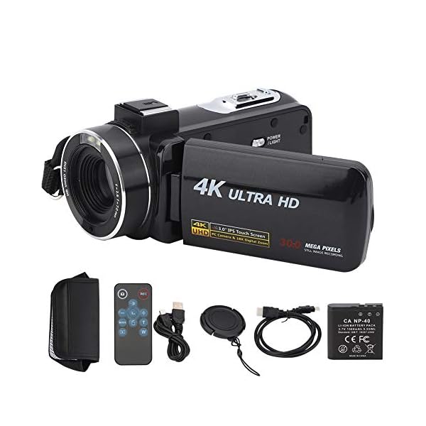 Digitale Videokamera 4K Camcorder, Videokamera Camcorder Ultra HD 30MP, Anti-Shake Digital Video 18X Zoom 3" IPS Touching Display Screen, für YouTube Vlogging – Bild 8