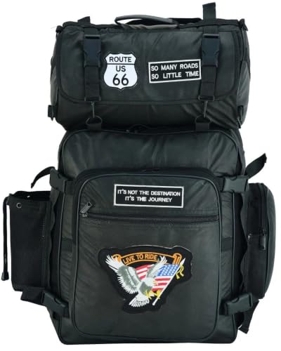Bolsa Sissy Bar para Motocicleta Daniel Smart con Múltiples Bolsillos Negra miniatura 2