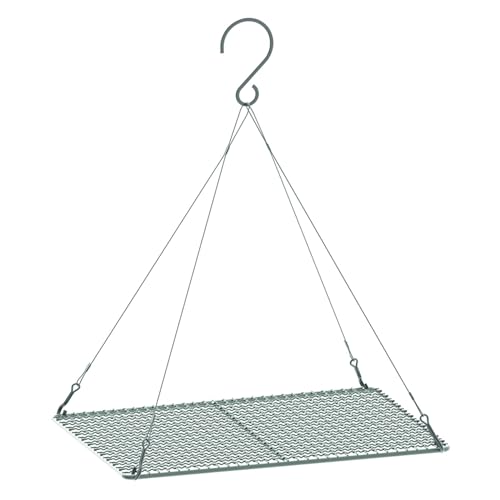 iBasingo Titanium Grill Grate with Stainless Steel Haning Chain Mini Grill Net Charcoal BBQ Grill Plate Camping Pot Rack Baking Cooling Grill for Ourdoor Hiking Picnic Backpacking Ti2022C+Ti9004O