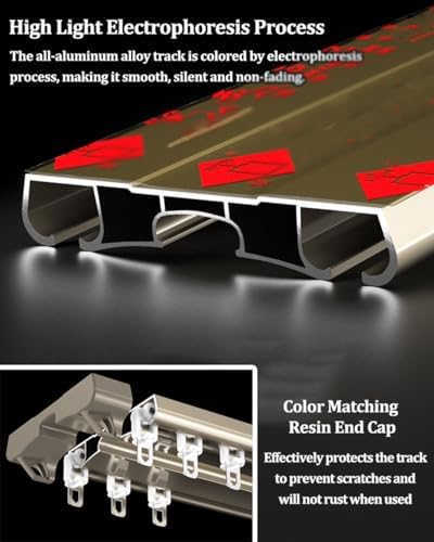 Double Curtain Rod Set - Ceiling or Wall Mounted Curtain Rail with Rollers & End Caps, Ideal for Room Dividers, Smooth Operation & Durable Design for Home Decor