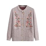 Points forts : Design intemporel et classique. Ce cardigan en grosse maille présente des manches longues, un col rond, une longueur sous les hanches, une fermeture boutonnée, deux poches et des poignets et un ourlet côtelés. Veste vintage brodée de fleurs, alliant style et confort. Ce haut décontracté met en valeur votre silhouette élégante et vous garde bien au chaud.