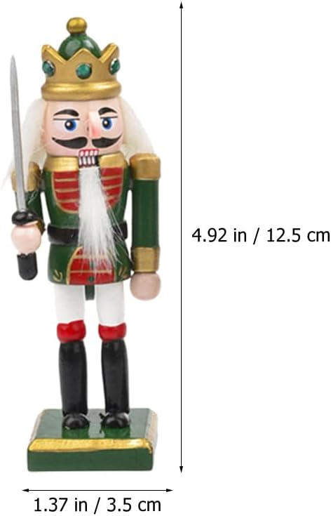 VOSAREA 4PCS Christmas Nutcracker Figure Wooden Nutcracker Soldier Festive Wooden Ornament for Christmas Desktop Home Decor Kids (12.5CM)