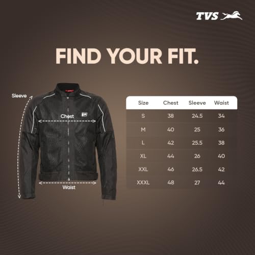 Image of TVS Ronin Edition Mesh Riding Jacket for Men | CE Level 2 Lightweight Back, Shoulder & Elbow Armours, 600D Protection, Lightweight Summer Motorcycle Jacket for Touring, City Riding