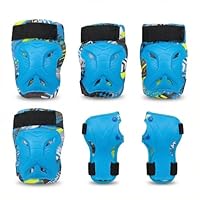 Knieschoner Kinder Schoner Inliner,6 in 1 Schützer Inliner Kinder für 2-14 Jahre Jungen Mädchen Schoner Set Schützer für Skateboard,Roller,Laufräder,Fahrräder,Skateboards (Blau)