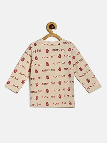 Image of miniklub Boys Typography Printed Round Neck Long Sleeves T-Shirt