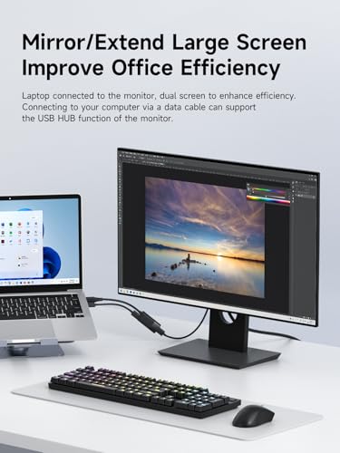 Hagibis HDMI to USB C Adapter, 4K@60Hz HDMI Male to USB-C Female Cable, Portable Monitor, AR Glasses XREAL, VITURE, RayNeo, Rokid to Type C Laptop, Switch, ROG Ally, Steam Deck, PS4/5