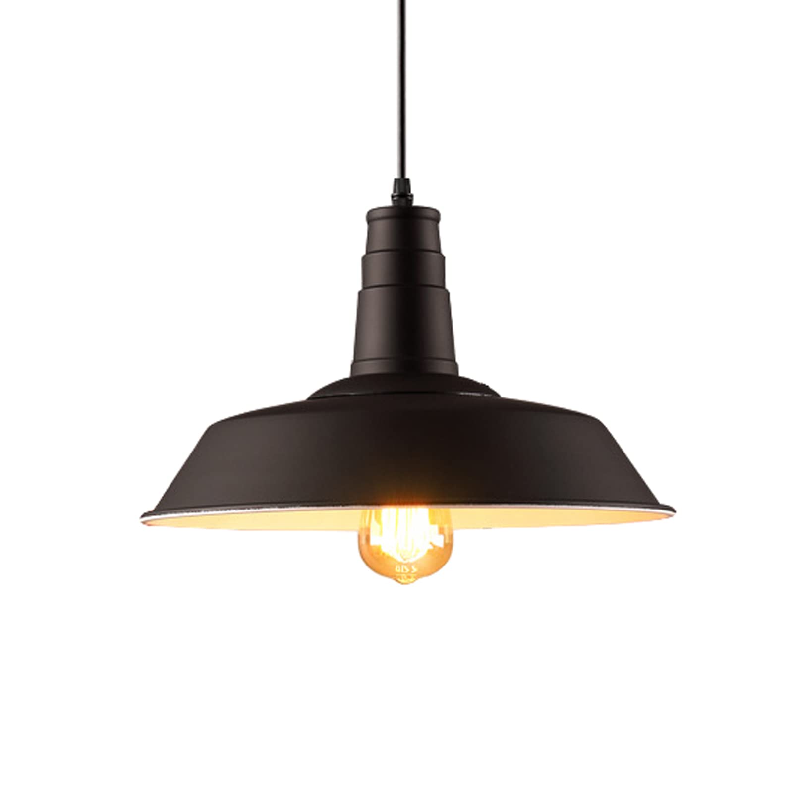 Lámpara colgante de techo industrial negra E27 para iluminación retro en pasillos y dormitorios