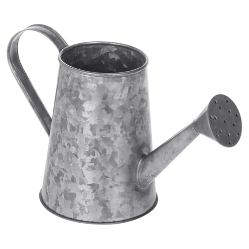 MyGift 5 Inch Mini Rustic Galvanized Metal Decorative Vase in Vintage Style Watering Can Design for Dried Flowers and Artificial Plants - Handcrafted in India