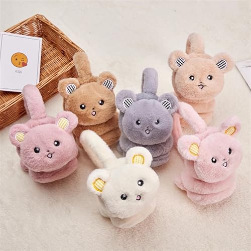 Cache-oreilles ours en peluche blanc, cadeau idéal pour enfant - 3